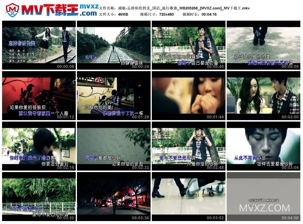 浦航-忘掉你给的美_国语_流行歌曲_MB205268
